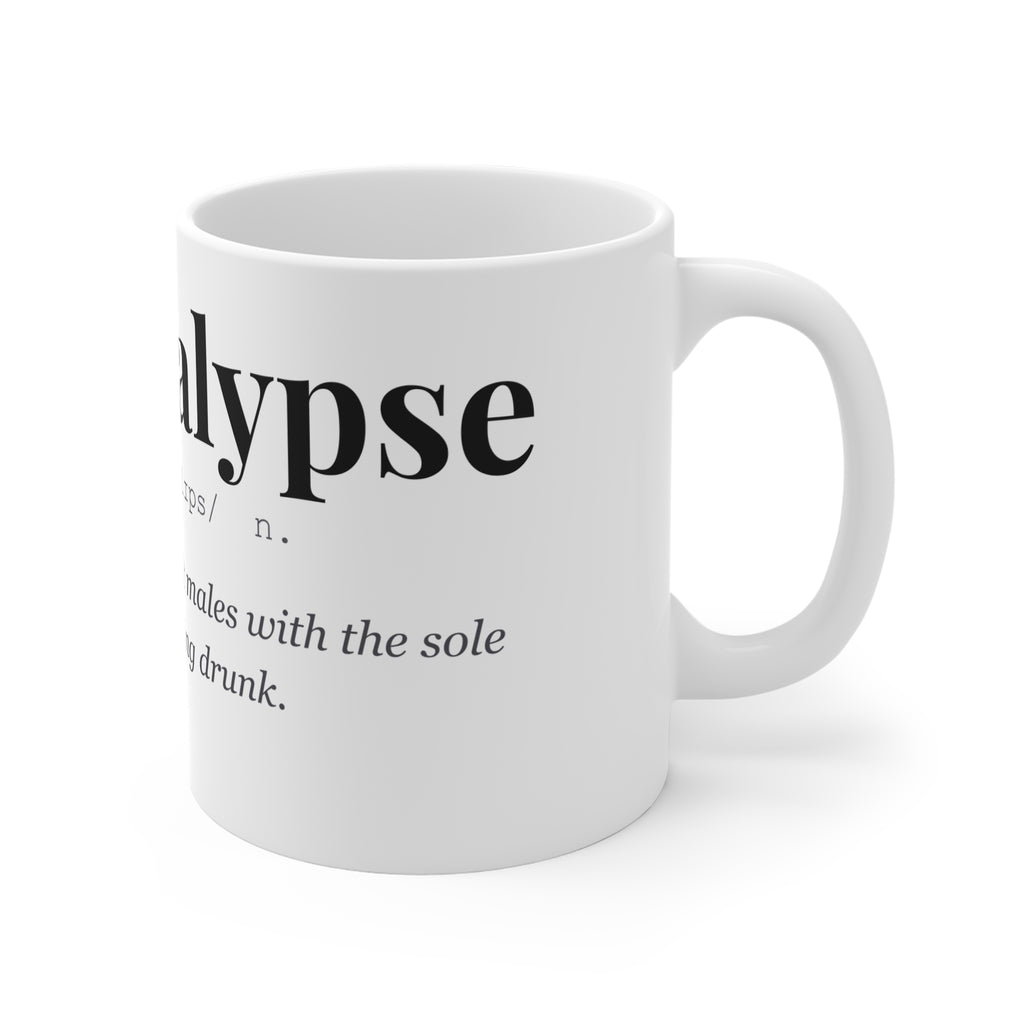 Bropocalypse Funny Definition Mug | Lads Gift | Stag Do Mug | Dark Humour Gift for Him | Funny Beer Mug